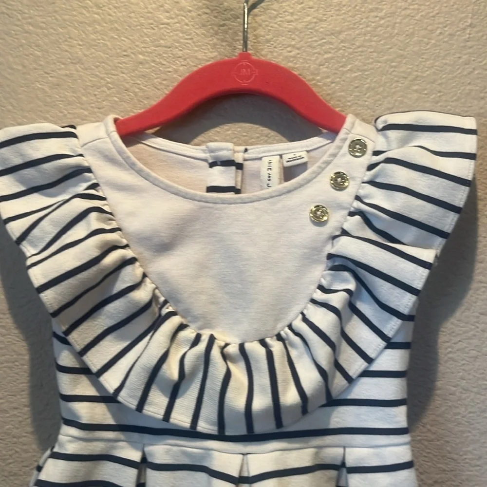 Janie and Jack Girls Striped Sailor Dress Preppy Size 3
